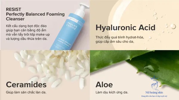 Skin Balancing Oil-Reducing Cleanser còn chứa nhiều hoạt chất có khả năng loại bỏ dầu thừa, giúp cân bằng độ ẩm, làm cho bề mặt da trở nên tươi sáng