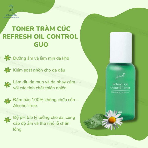 Toner Tràm Cúc GUO – Refresh Oil Control Toner GUO cân bằng pH lý tưởng cho mọi làn da